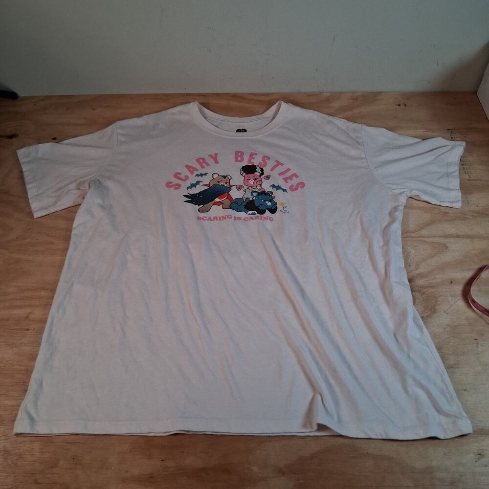 Care Bears Universal Monsters Womens Tee Sz 2XL Pink Scaring Is Caring Shirt
